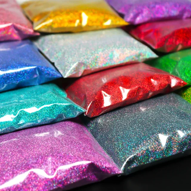 1Bag Holographic Laser Nail Glitter Craft Powder for Nails Sparkly Pigment DIY Decoration