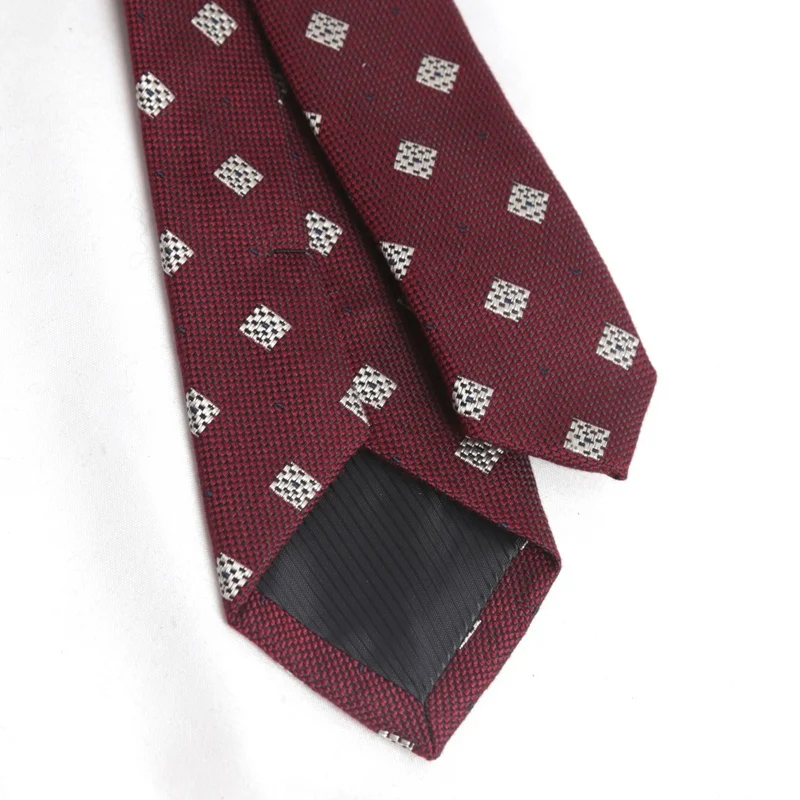 Mens Ties 6cm Classic Cotton Handmade Skinny Dark red Plaid Neckties Narrow Collar Slim Cashmere Casual Tie Accessories Gift