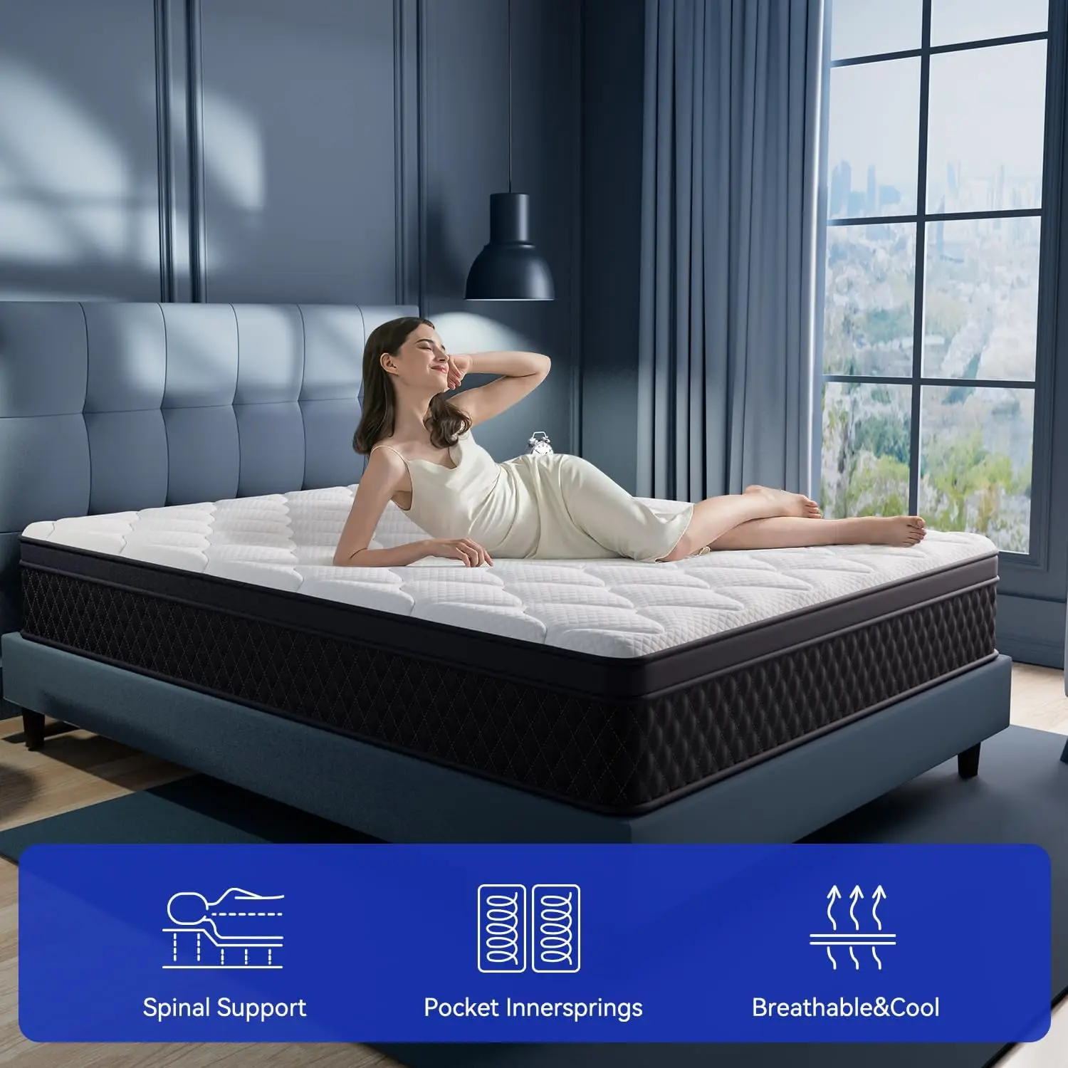 High-Quality 10 Inch Breathable Memory Foam Twin Mattress with Pocketed Springs - Fiberglass Free & Motion Isolating Design 6