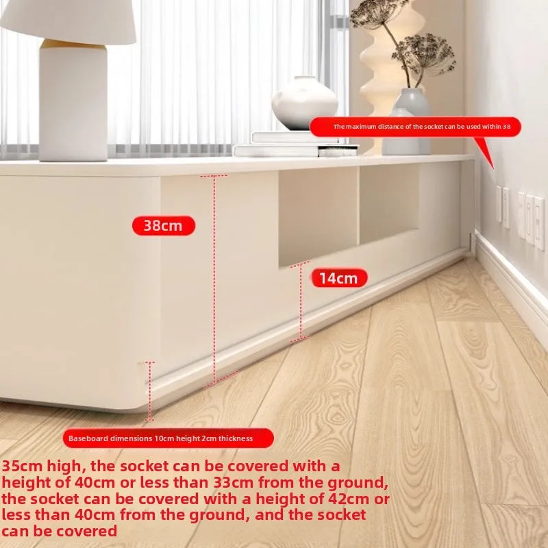 Solid Wood Cream Style TV Stand Coffee Table Modern Minimalist Small Space Lacquered Floor Standing Rounded Corners Customizable