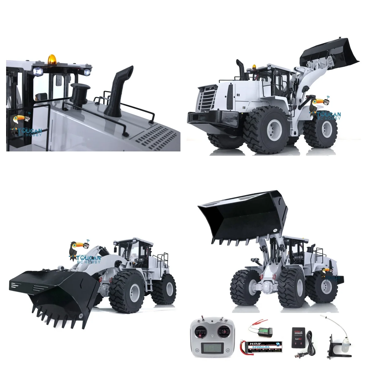 RTR XDRC WA470 980L RC 유압 로더 1/14 스케일 금속 기계 자동차 트럭 ESC 모터 서보 라이트 사운드 모델 장난감 트럭 차량