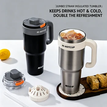 41ozGradient Stainless Steel Vacuum Insulated Tumbler with Straw, Long-lasting Cold Retention Ice Tumbler, Ideal Birthday Gift