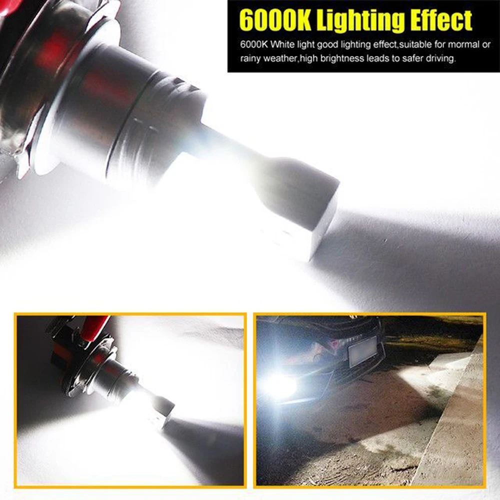 2Pcs LED H11B H8B H9B H15 자동차 헤드 라이트 전구 20000LM 80W DRL 주간 러닝 조명 CSP 칩 터보 램프 6000K 12V 24V