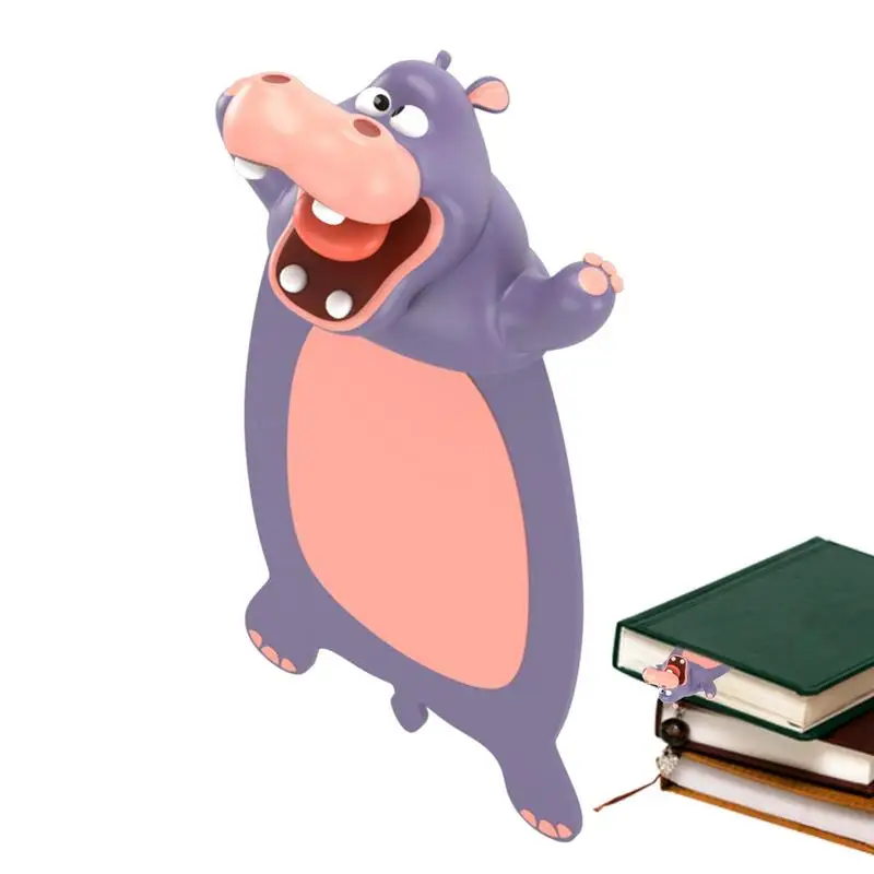 

3D Flatten Cartoon Marker Animal Bookmarks Cute Hippos Cats Rabbits Pvc Funny Student School Stationery Children Gift Bookmark