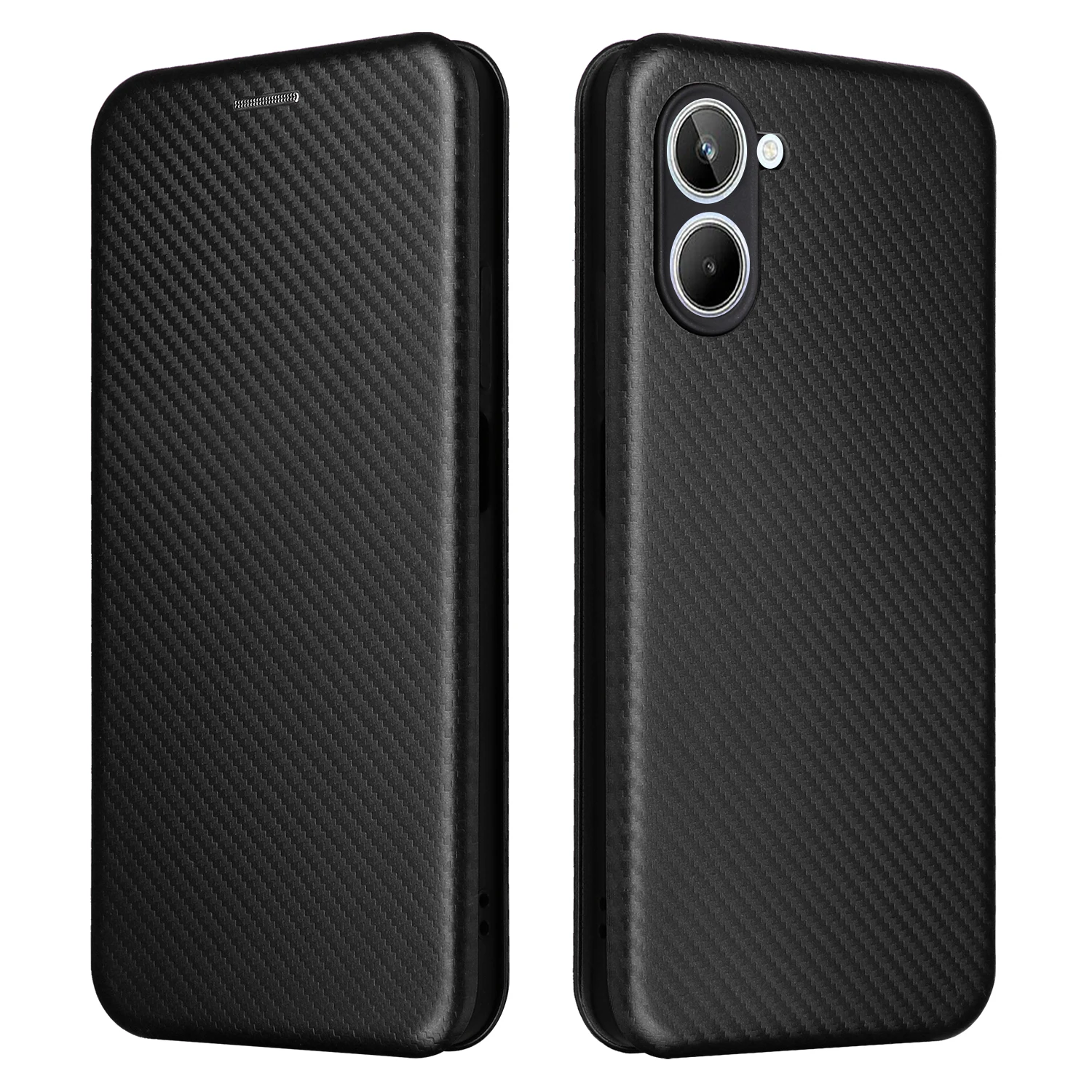 For Realme10 4G Case Carbon Fiber Flip Leather Case For OPPO Realme 10 Pro Plus Cover Realmi 10 Pro + RMX3630