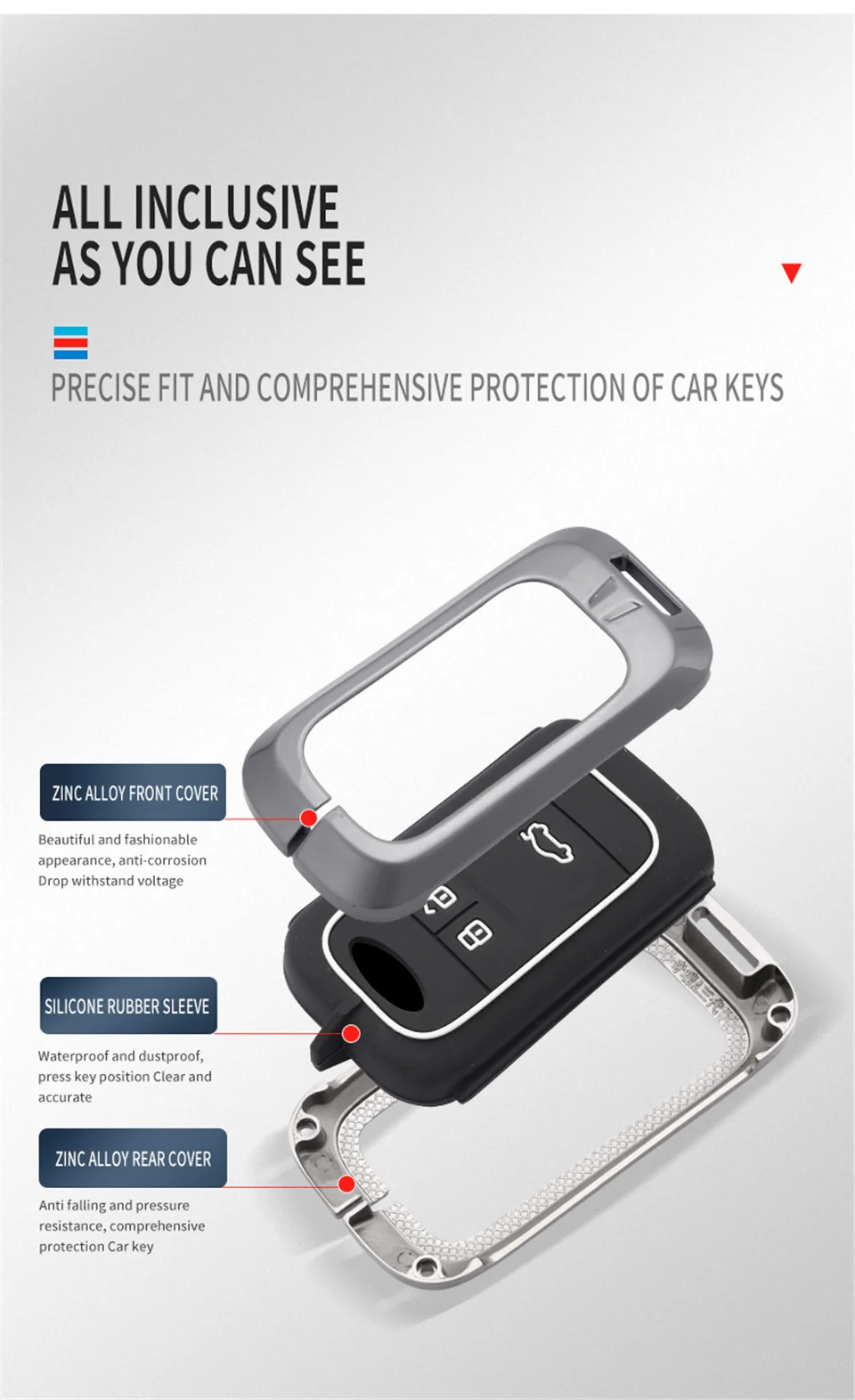Cover per chiave/telecomando per Chery Tiggo 8 7 5X 2019 2020 Smart Keyless Remote Fob proteggi custodia portachiavi accessori per supporto auto-Styling - S2978d4eba31d413b9b339e4920d3e3a2z