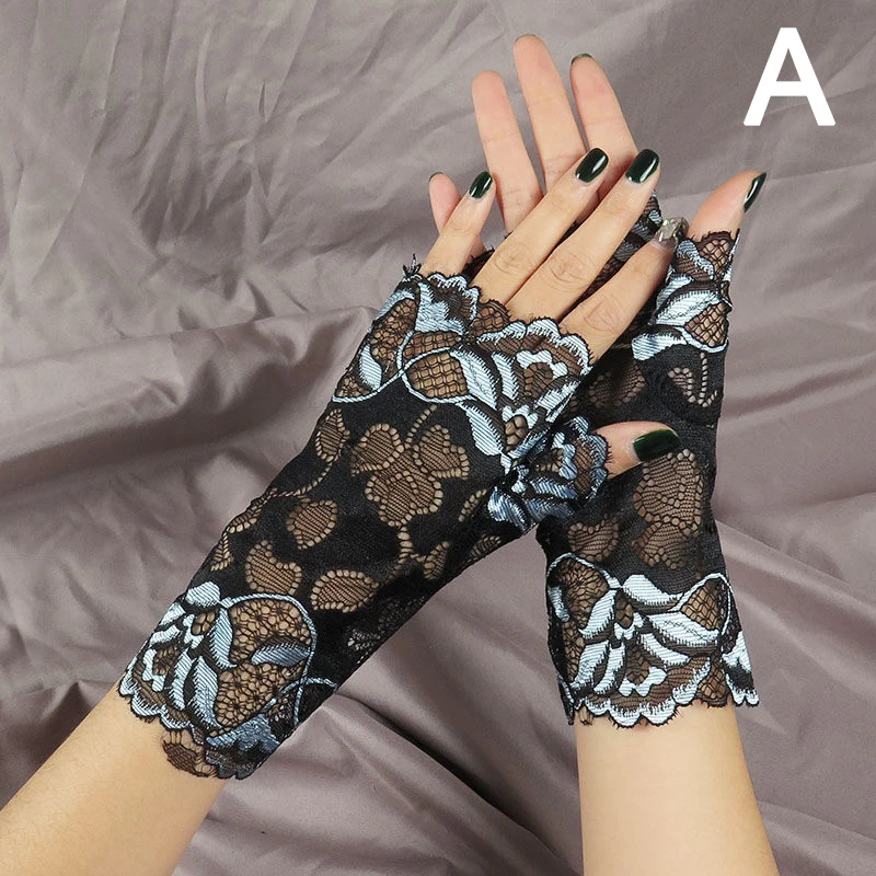 Mittens Sun Protection Thin Lace Half Finger Gloves Female Gloves Women Outdoor Supplies Summer Dance Fingerless