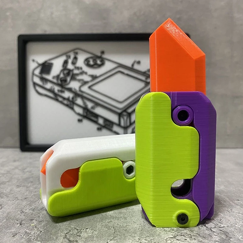 

3D печать гравитационный куб прыгающий маленький редисовый нож мини-модель подвеска декомпрессионный игрушечный нож подарок