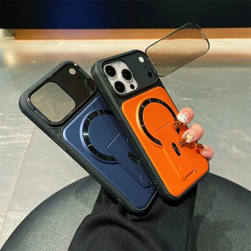 Luxury Folding Magnetic Phone Case with Lens Protector