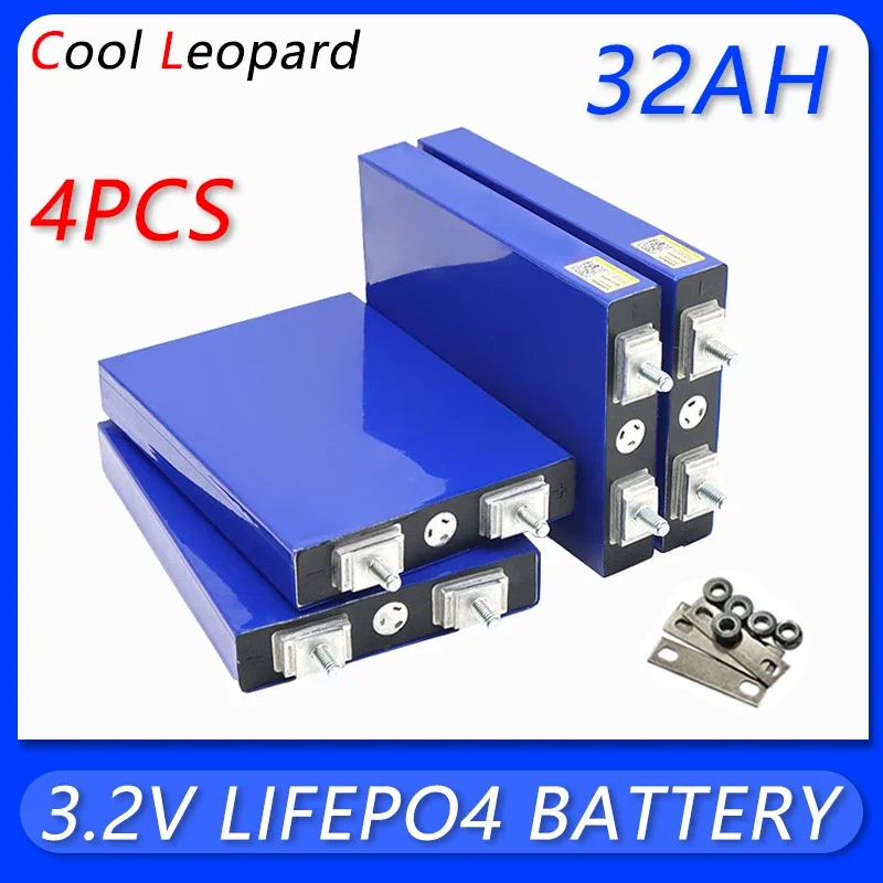 

4PCS 3.2V 32Ah LiFePo4 Battery,For E-bike Wheel Chair Golf Cart DIY 12V 24V Rechargeable Lithium Iron Phosphate Battery