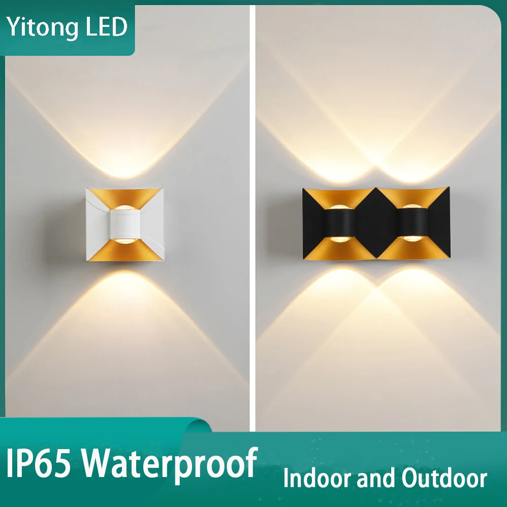 10W 12W AC85-265V LED Wall Lamp Indoor/Outdoor IP65 Waterproof Modern Minimalist Style Two Types Lamps Aluminum Porch Garden LED solid color pu leather minimalist snap file bag large capacity business office student test paper waterproof information bag