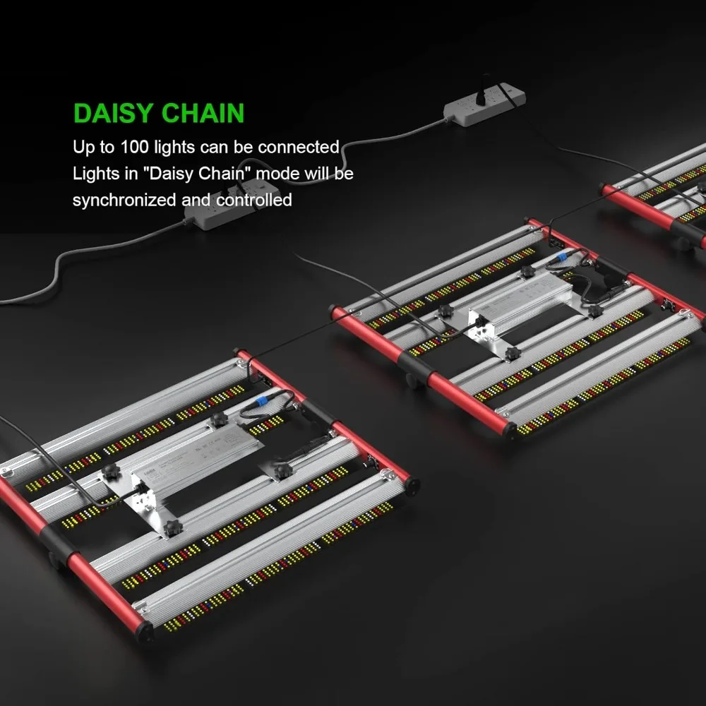 240W LED Grow Lights UV IR Grow Lights for Indoor Plants with 780PCS Diodes Daisy Chain Foldable 6