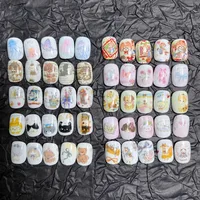Nouveaux autocollants de transfert de manucure Graffiti peints à la main, feuilles d'ongles (besoin de être assorties à la colle de transfert), 10 couleurs pour ongles 4