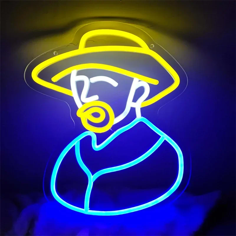 Van Gogh Wall Art Neon Sign for Room Decor, Vincent Van Gogh Neon Wall Art Accessory, Dimmable LED Neon Light Van Gogh Wall Art