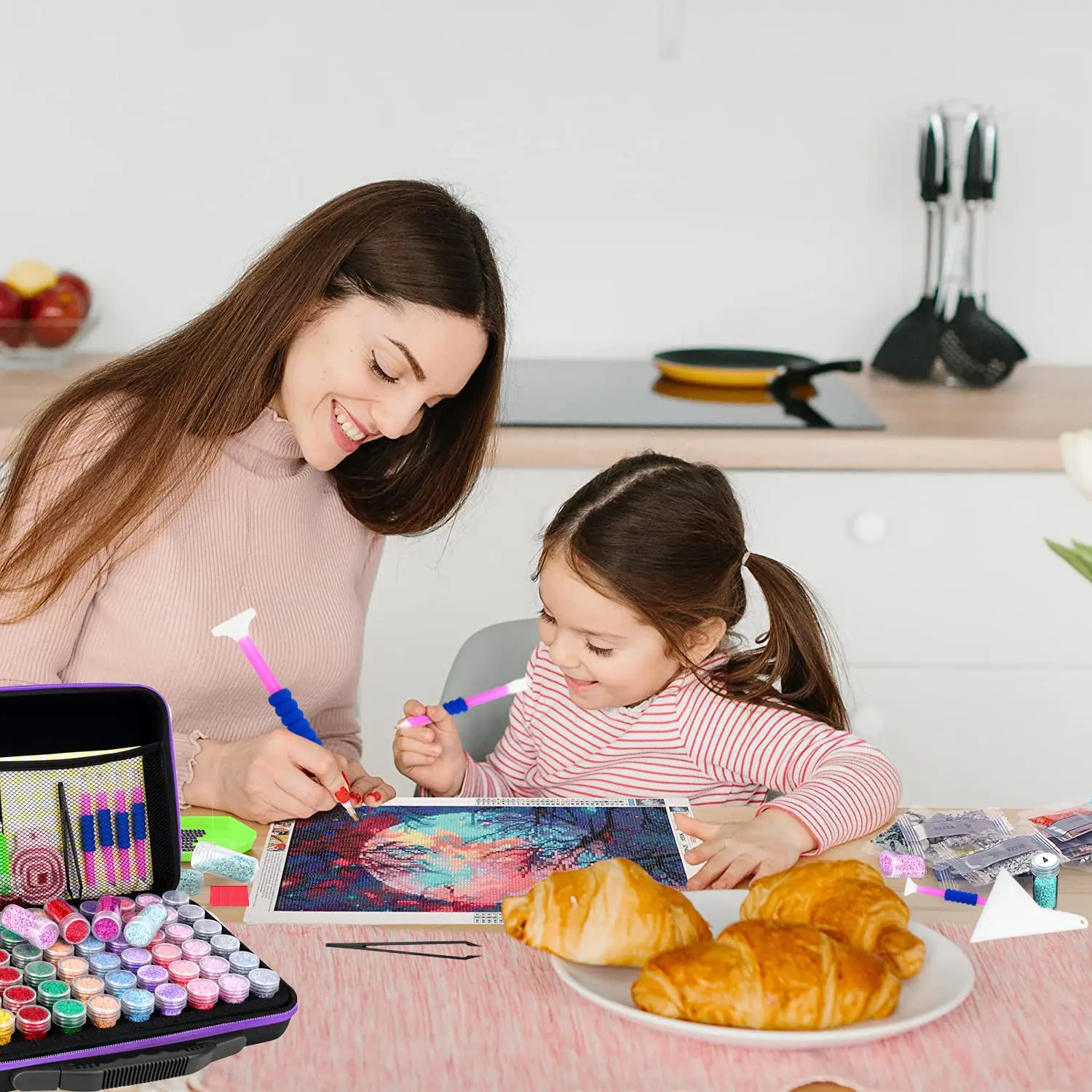 Diamond Painting Storage Containers 60 Slots Accessories and Tools DIY Art Craft Jewelry Beads Rhinestones Organizer Box