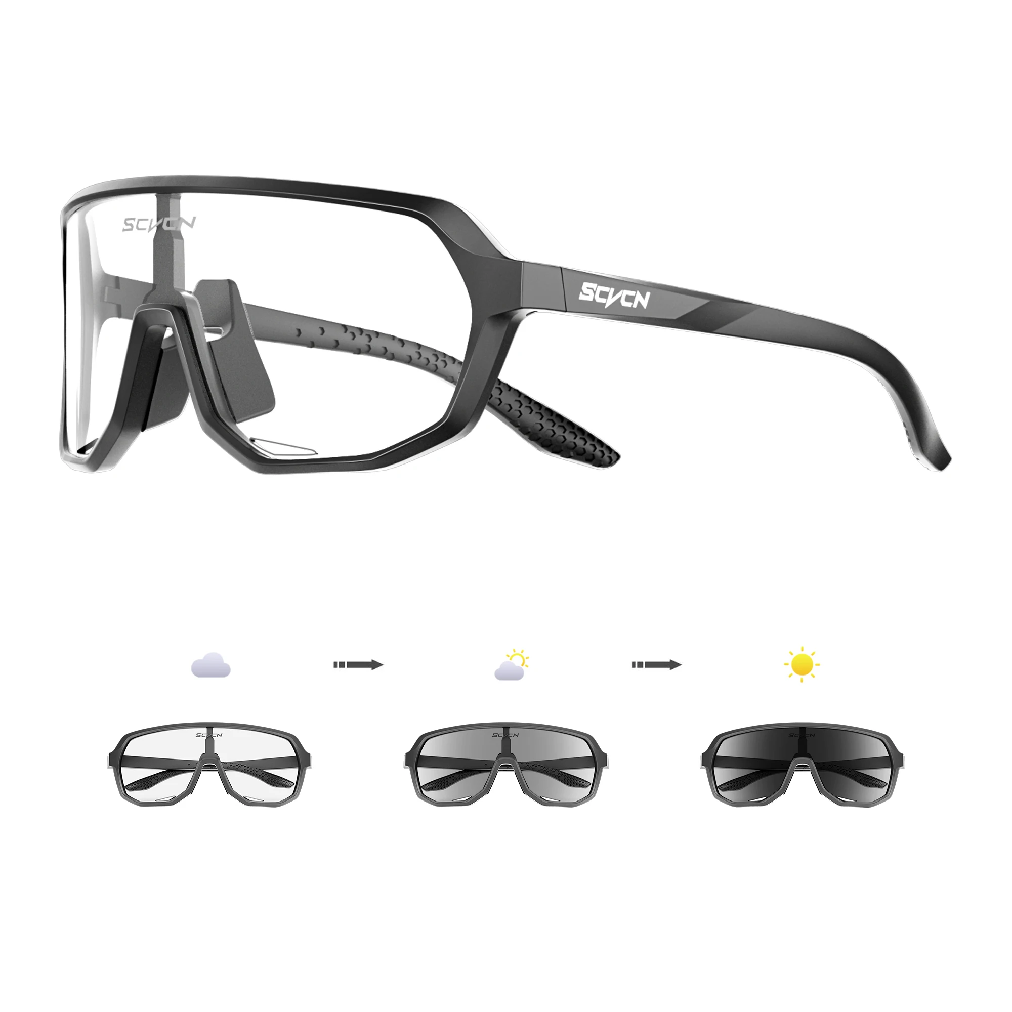 SCVCN Hiking Eyewear Sports Glasses Cycling Glasses Fashion Sunglasses for Men MTB Bike Bicycle Sports UV400 Hunting Driving