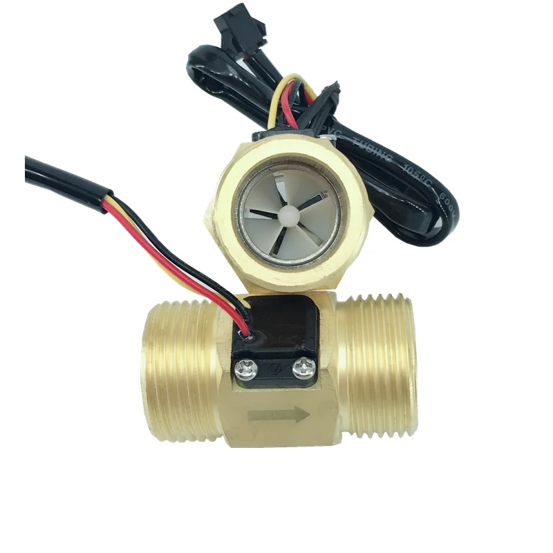 Hall Pulse Turbine Sensor Flow Meter G1" SUS/Brass BSP1.3INCH DN25 OD32.8MM