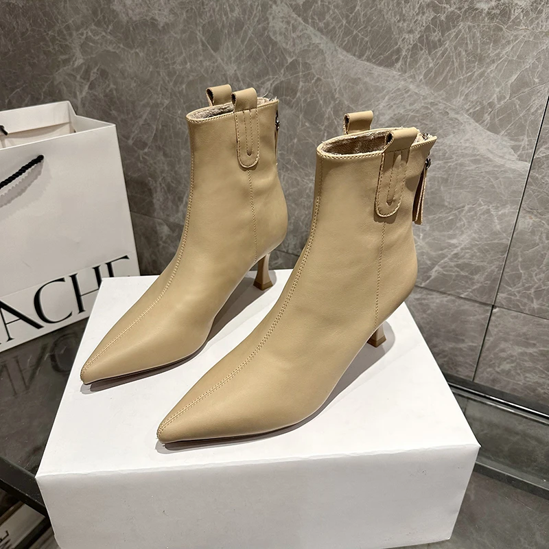 

Casual Design Brand Women's Ankle Boots Winter 2022 New Party Chelsea Boots Pointed Toe Sexy High Heels Warm Party Shoes