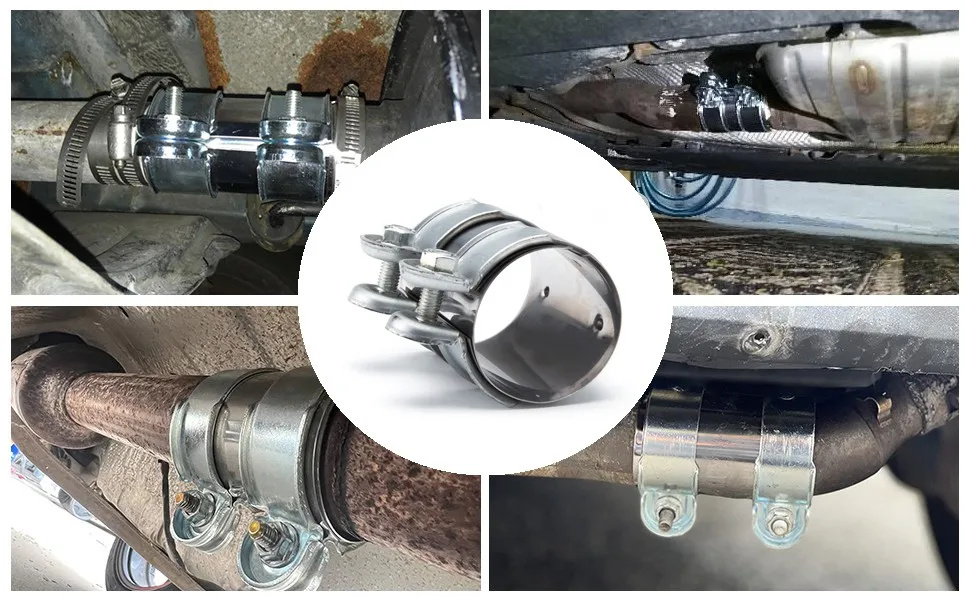 Universelle 2"/2,5" Auspuffklemme, Steckverbindung + Schrauben, Bandflanschklemme für sichere Abdichtung, für Schalldämpfer, Fallrohre, Catback-Systeme – Detail 8