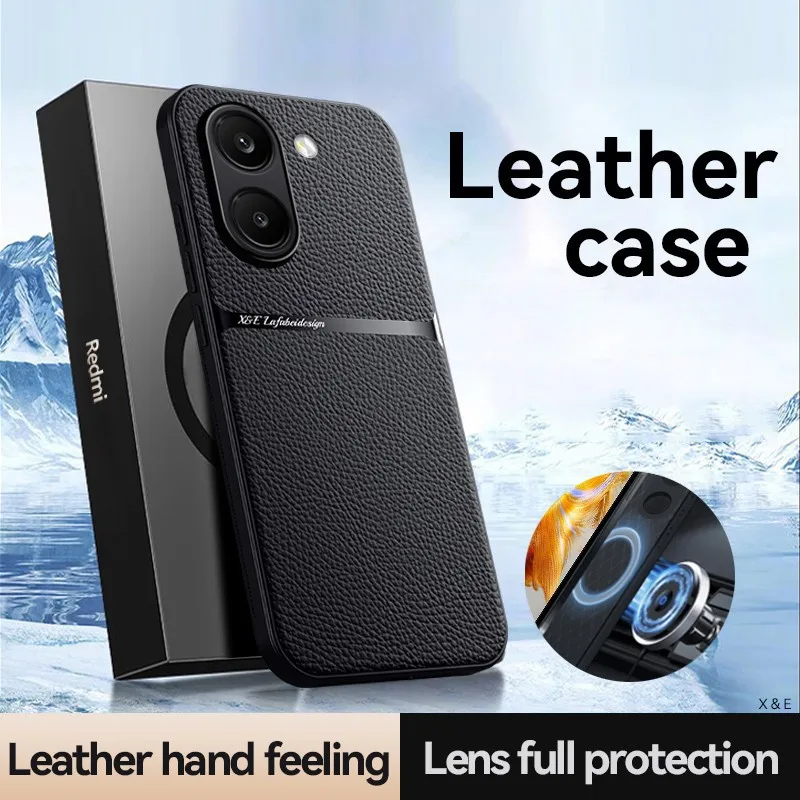 Luxury Leather Magnetic Phone Case with Car Holder Feature