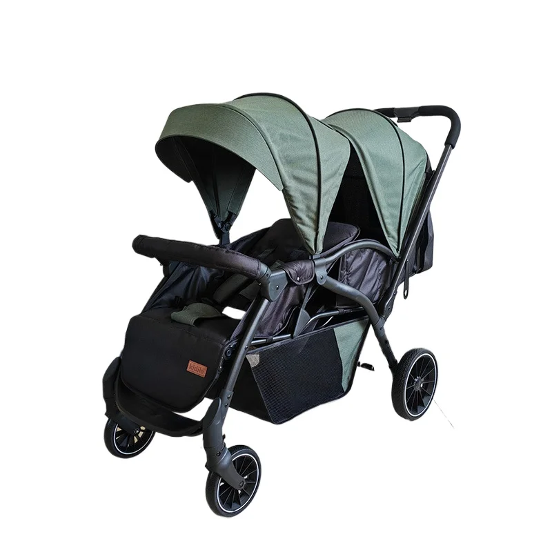 Twin baby stroller lightweight double foldable high landscape suitable for 0-3 years old babies
