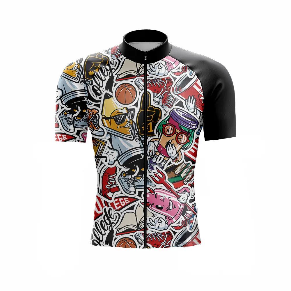 GG -Men's Road Cycling Jersey, MTB Maillot, Bike Shirt, Downhill Jersey, Mountain Bicycle Clothing, Breathable Fabric To