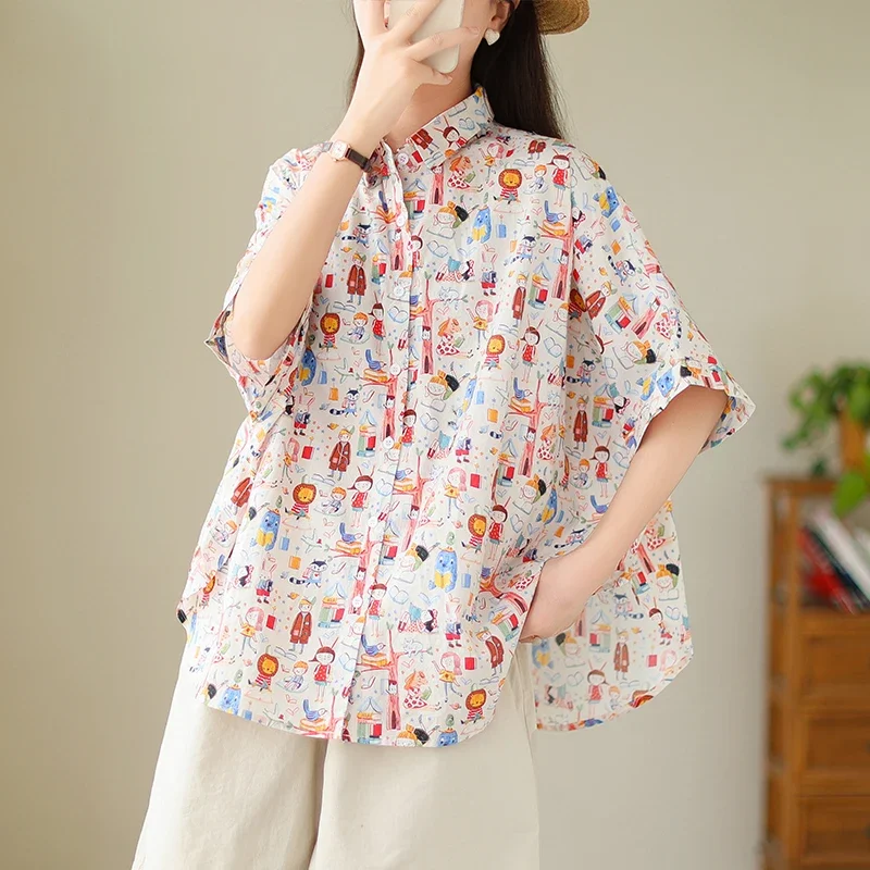 Sweet Floral Maternity Summer Top Fashion Printing Pregnancy Lace Shirts Hollow Out Pregnant Woman Cotton Linen Blou