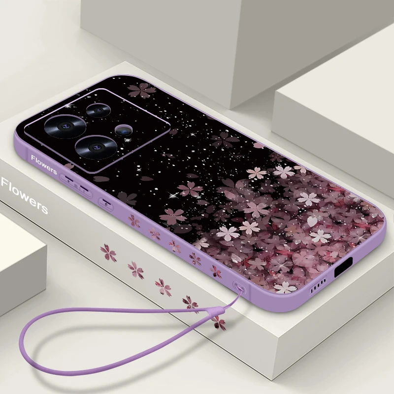 Luxury Sakura Lanyard Smartphone Case - Premium Protective Cover with Elegant Floral Design