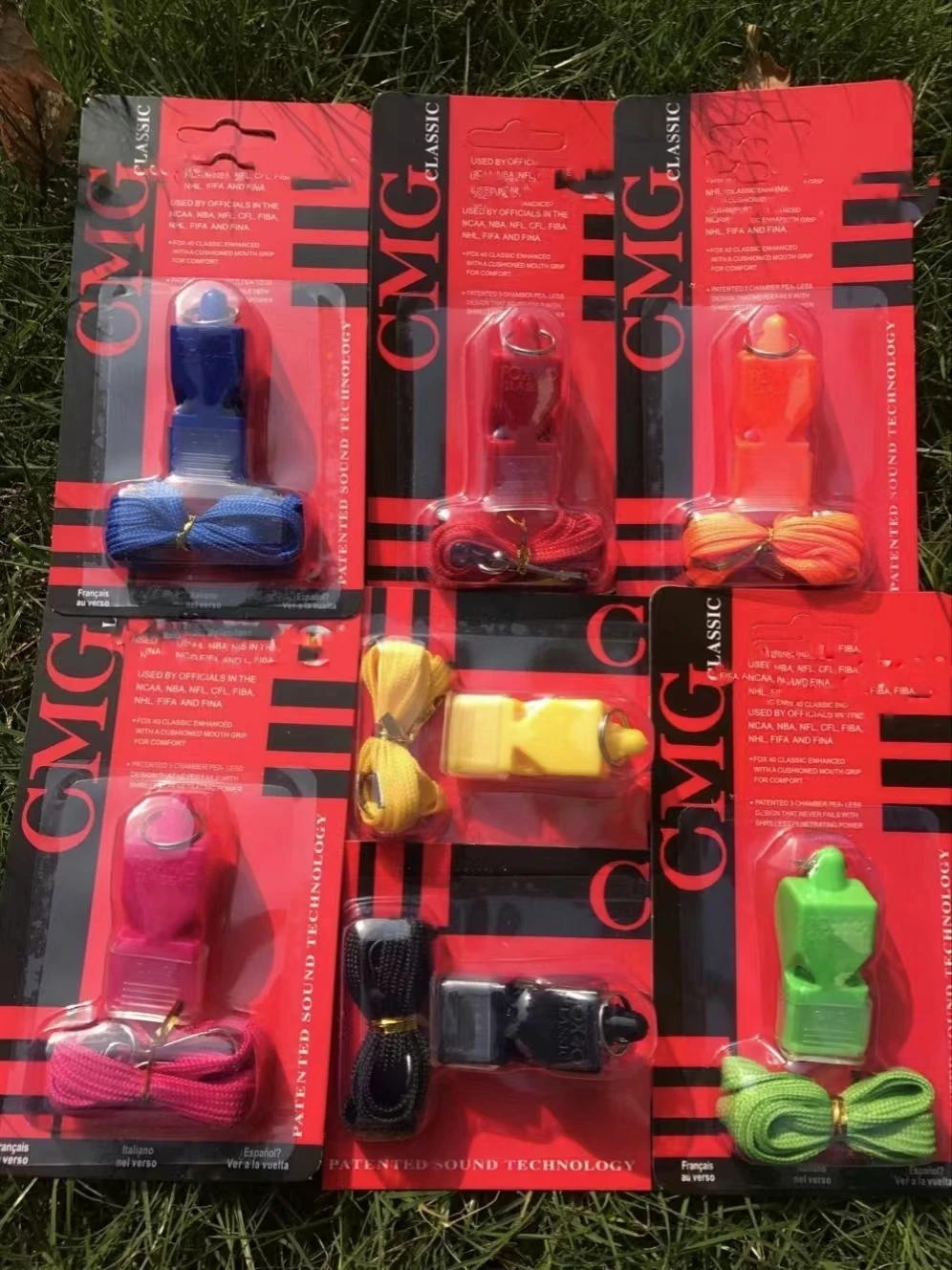 1pc Retail Colorful Whistle And Lanyard In Blister Packing