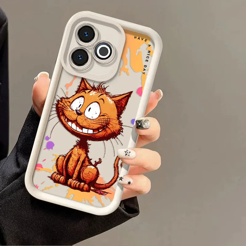 Shockproof Cat Beam Cute Print Flexible Silicone Protective Phone Case