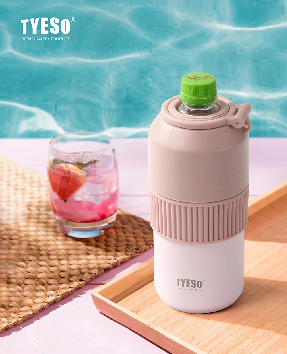 Description Picture 6 of itemTYESO Vacuum Insulated Pet Bottle Cooler For wine bottles Coffee Stainless steel Summer Outdoor Portable Give Liner Cup Cover