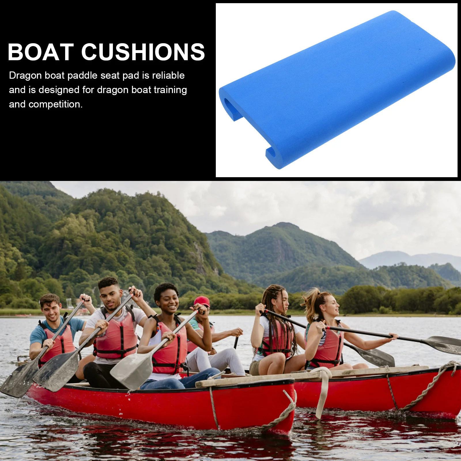 Cuscino Sedile Per Dragon Boat In EVA, Forma A U Antiscivolo, Dimensioni 32x15x4,5 Cm, Per Allenamento E Competizione