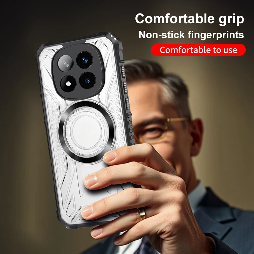 Enhanced Transparent Magnetic Phone Case - Heavy Duty Shockproof Silicone + PC Back Cover