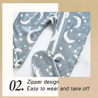 Elinfant Coverall Bamboo Cotton Baby Pajamas Long Design Infant Baby Foot Romper Jumpsuit 5