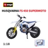 Bburago 1:18 Husqvarna FS 450 Supermoto Static Die Cast Vehicles Collectible Hobbies Motorcycle Model Toys 1
