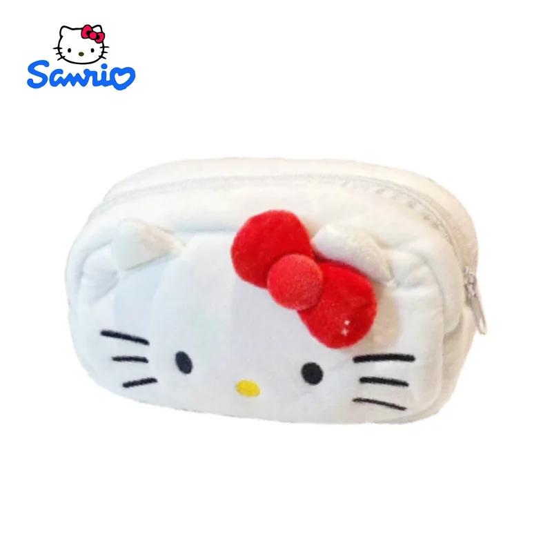 

New Kawaii Sanrio HelloKitty Pencil Case Cute Cartoon Large Capacity Student Zipper Stationery Bag Friend Opening Gift