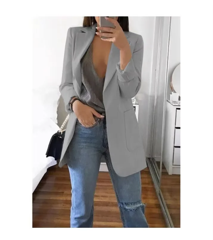Frauen Europäische Amerikanische Mode Casual Polo Neck Slim Fit Strickjacke Frühling Herbst Temperament Mantel 2025 – Detail 15