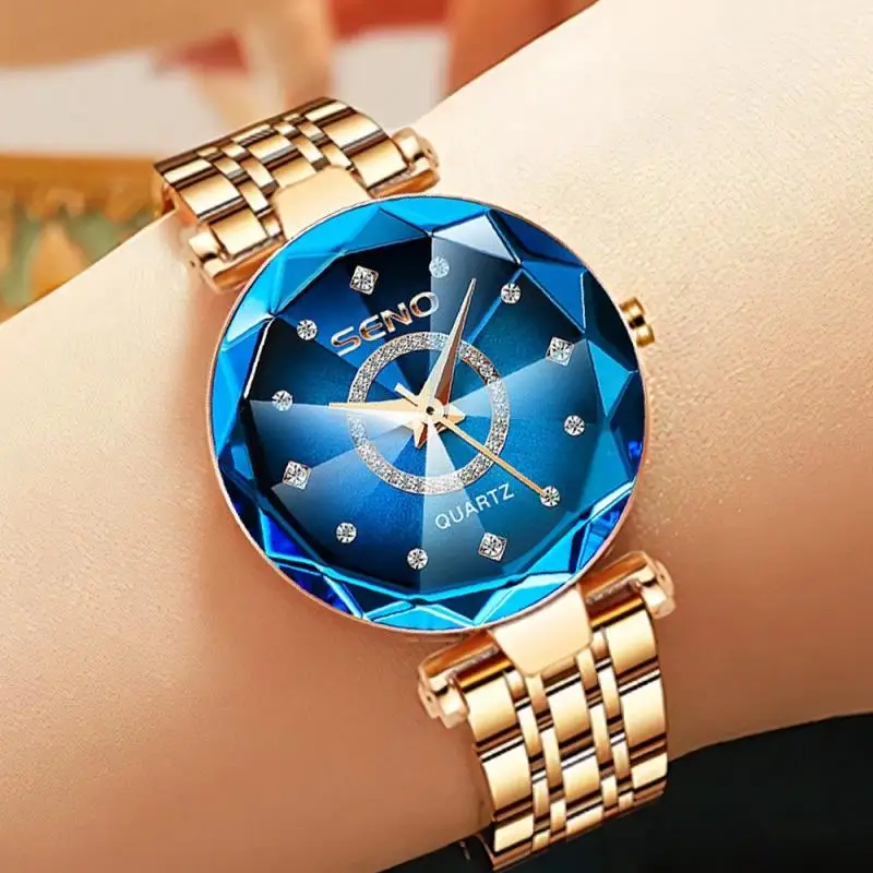Women Watch Top Brand Luxury 2023 Rhinestone Elegant Ladies Watches Gold Clock Wrist Watches For Female Women relogio feminino
