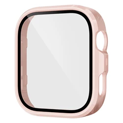 Enhanced All - Around Protective Bumper Frame and Tempered Glass Case for huawei fit 4 (Pink)