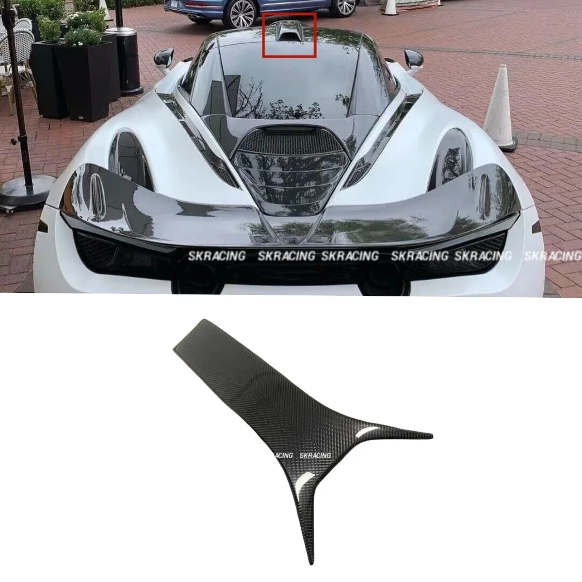 Misura Per Mclaren 720S 2017-2023 Real Carbon Fiber Roof Air Vent Outlet Trim Body Kit