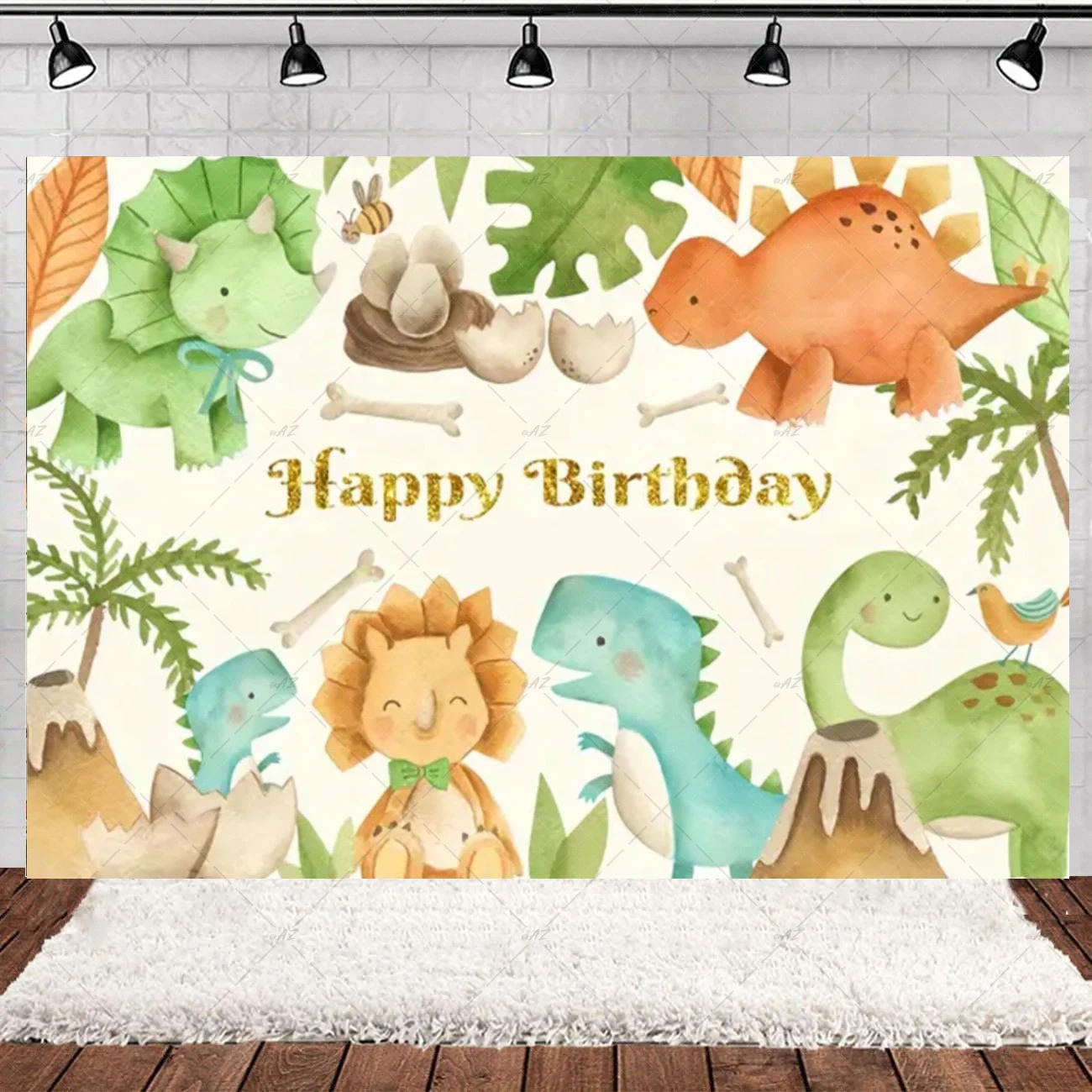 Cartoon Nette Dinosaurier Kind Geburtstag Party Foto Hintergrund Jurassic Welt Dino Poster Hintergründe Für Baby Dusche Junge Mädchen Geschenk – Detail 17