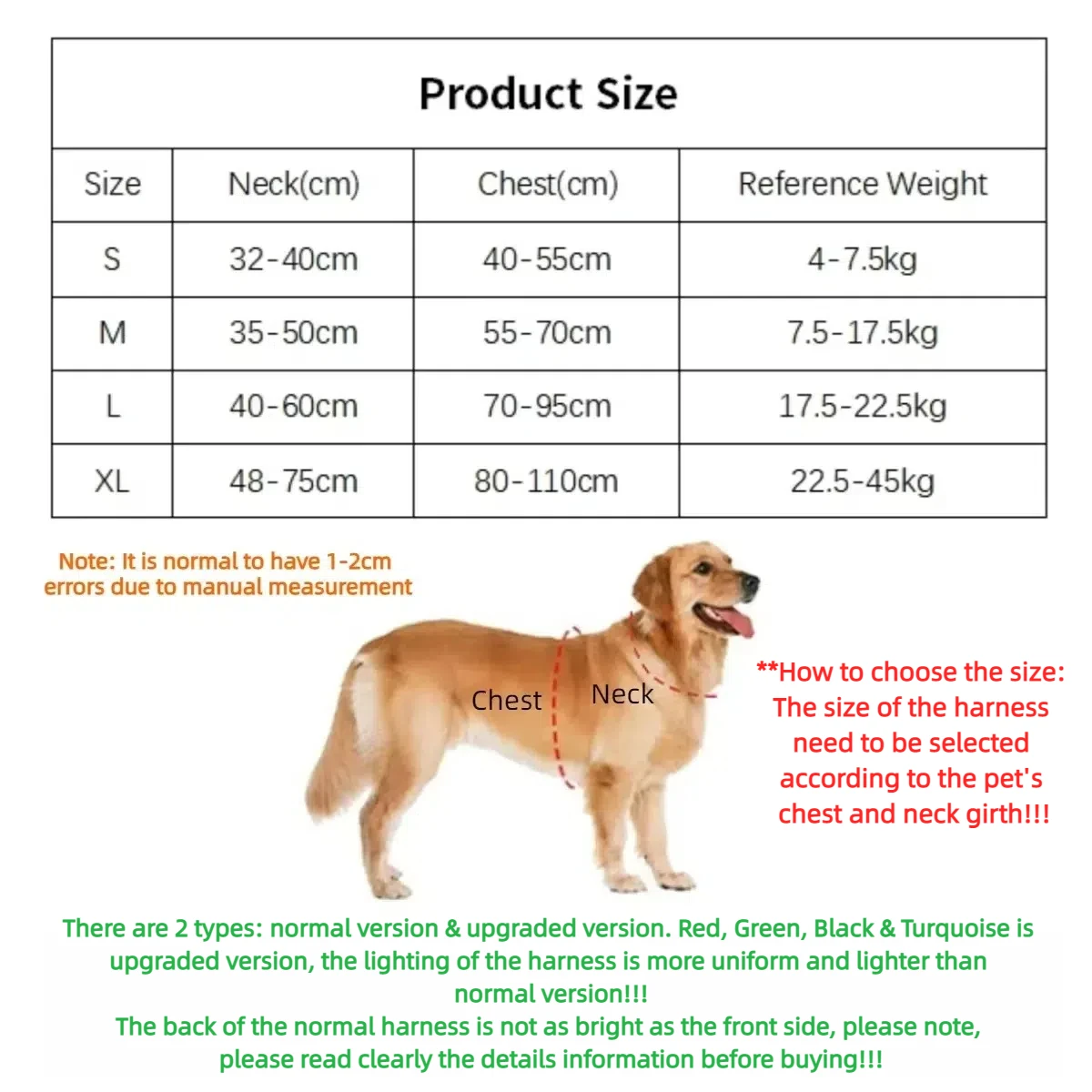 LED Light Up Dog Harness No Pull Adjustable Rechargeable 2