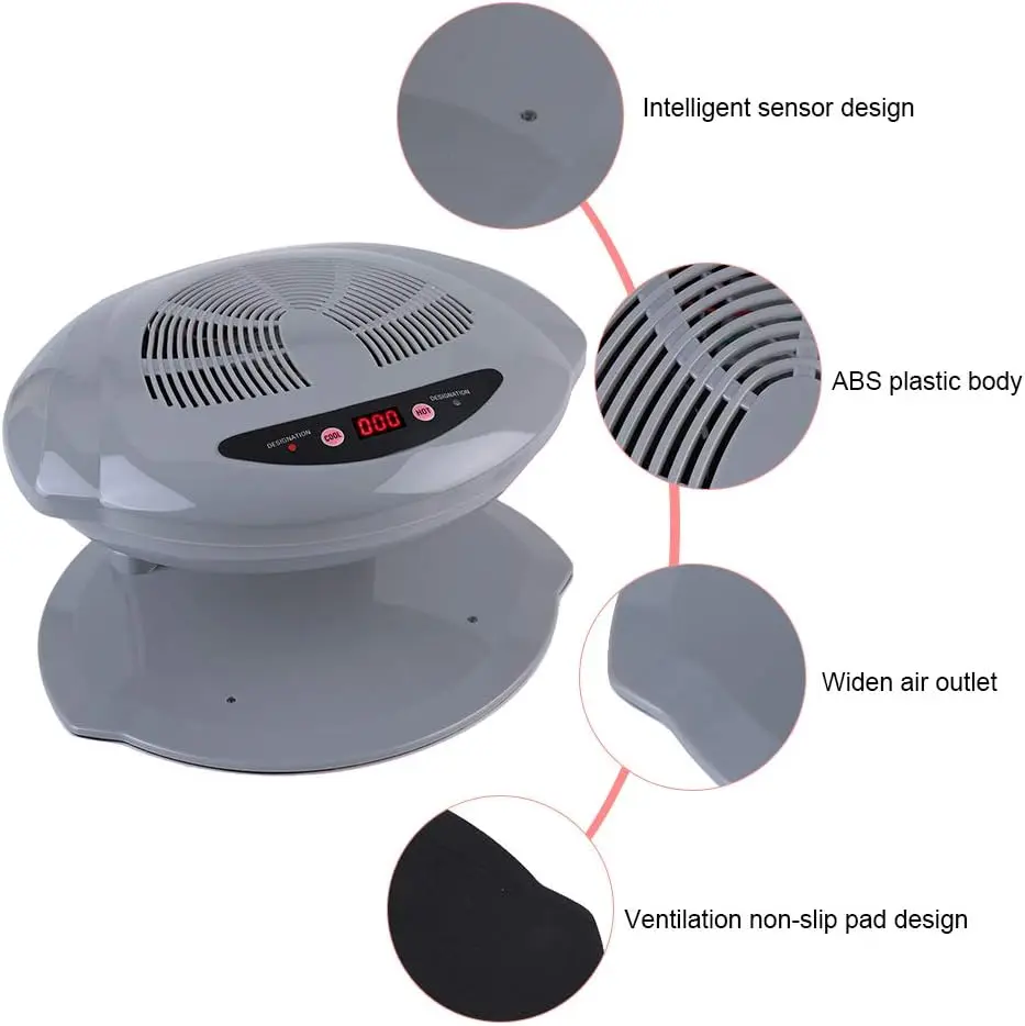 YIKOOLIN Nail Fan Dryer For Regular Nail Polish Hot Cold Nail Dryer Fan Nail Dryer Nail Art Polish Machine For Fingernail Toenai 4