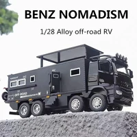 1/28 NOMADISMs Arocs Unimog Alloy Motorhome Touring Car Model Diecast Metal Toy Off-road RV Vehicles Model Sound Light Kids Gift 1