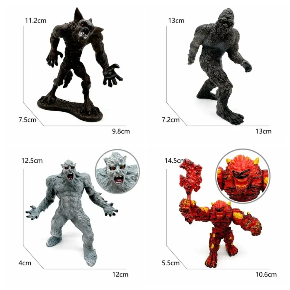 Simulation Werewolf Animal Model Orangutan Mythical Apes Ice Demons Figures Educational PVC Doll Magma Golem Model Kid Toy