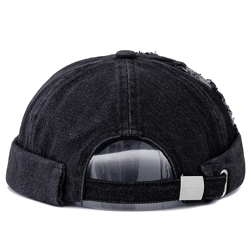 Hot Sale Broken Hole Landlord Hats Men's Street Hip-hop Hats Melon Dome Denim Cap Women's Sailor Hat Caps