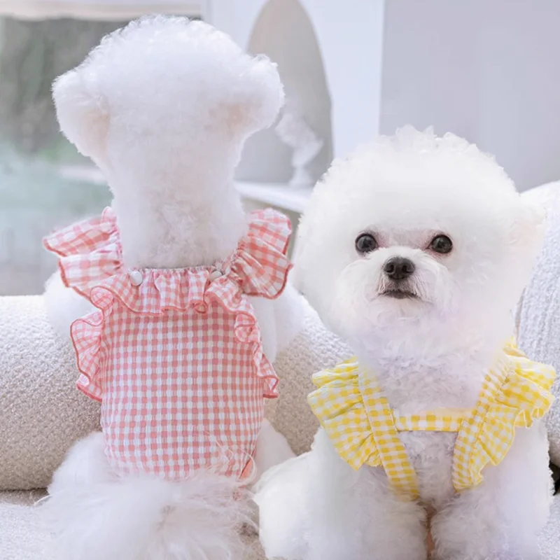 Washable Female Dog Diapers Suspenders Plaid Pet Physiological Pants Dog Shorts for Small Dogs Pet Products Cute Underwear dog diapers pet diapers dog nappies