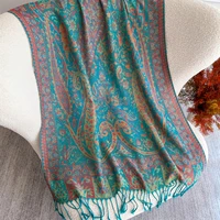 70x180cm Winter Warm Thick Jacquard Scarf Outdoor Women Travel Paisley Cashmere Tassel Shawl Neck Wrap Pashmina - Image 3