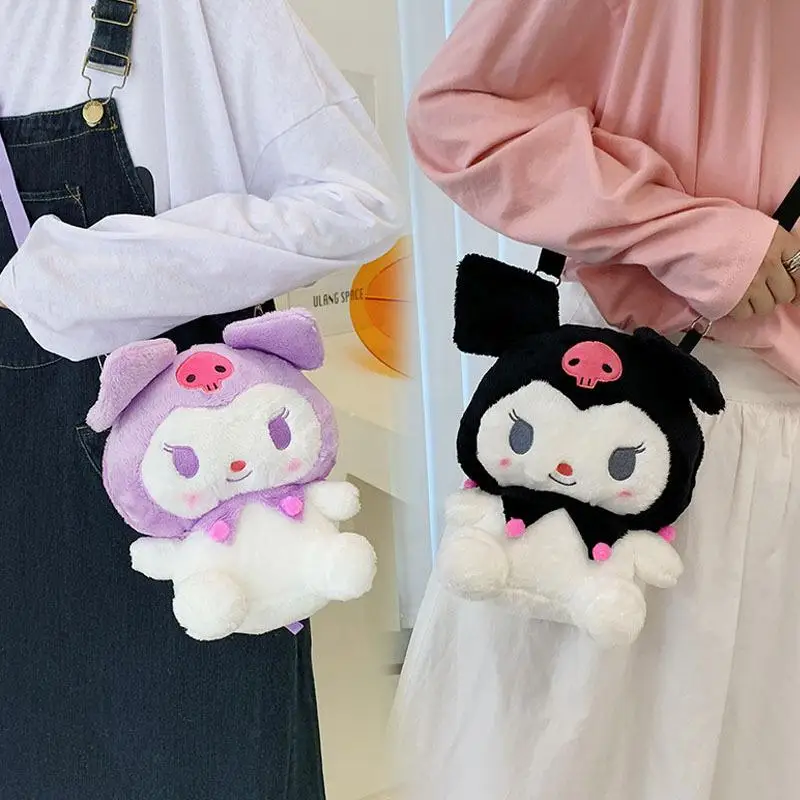 

Kawaii Sanrio Kuromi плюшевая кукла сумка на плечо Милая аниме леди сумка через плечо Jk универсальная сумка для девочки подарок на день рождения Рождество