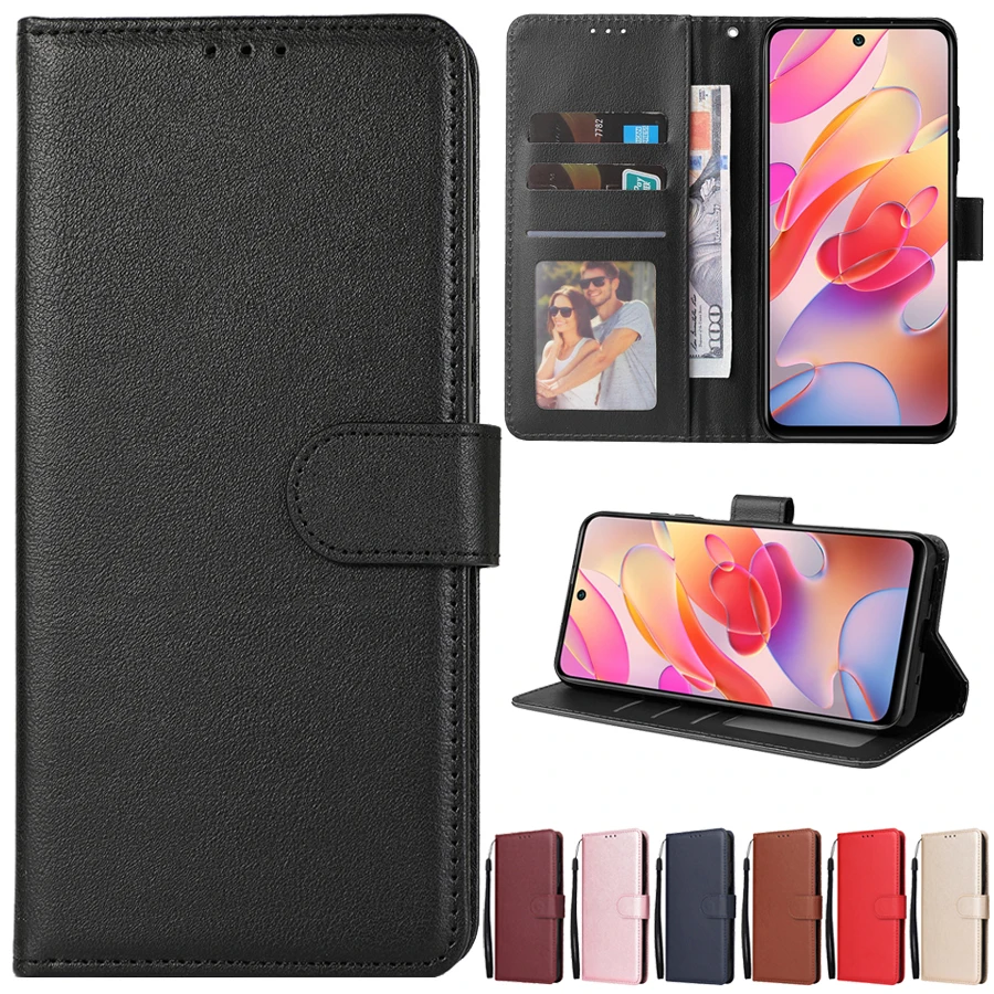 Кожаный чехол-бумажник для Xiaomi Redmi Note 4 4X 5 5A Pro 6 7 8 8T 9 9S 10 10S 10T 11 11S 11T | Мобильные